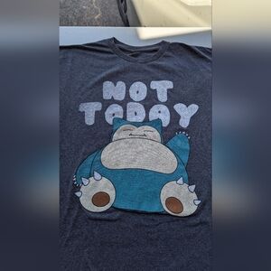 Mens Graphic Tee - Not Today Snorlax - Gray